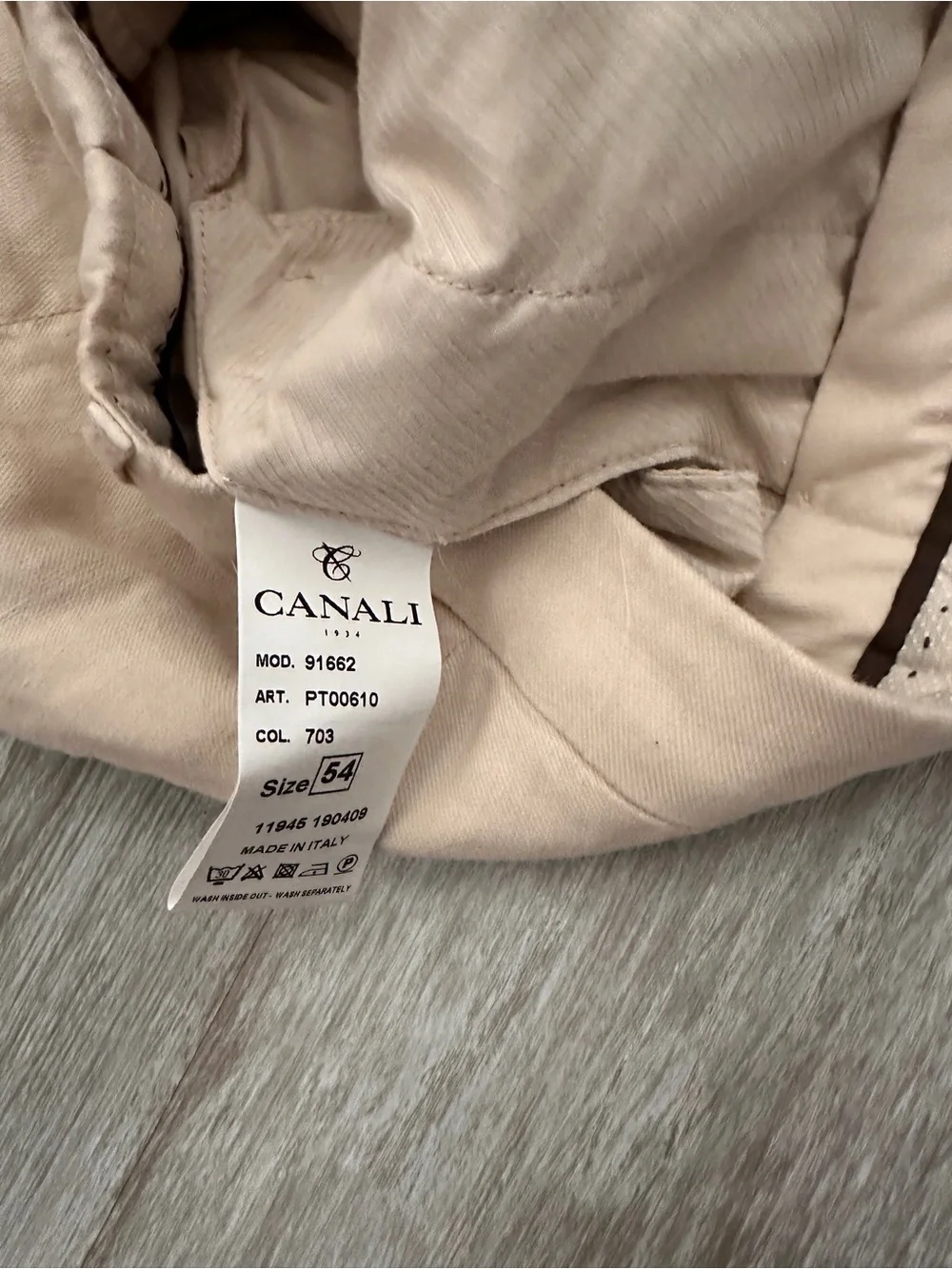 NEW Canali Men's Khaki Pants Metropolitan Fit Size 54 EU/ 36 US Made in Italy